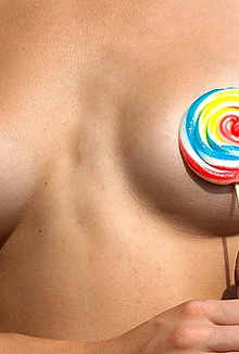 Nasty Anastasiya with lollipop