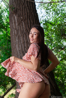 Sumiko Captivates In The Forest With A Sultry Striptease Revealing Her Voluptuous Charms