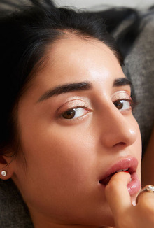Ara Mix Entices In A Splitside Gown At Late-night Indulgence On A Couch
