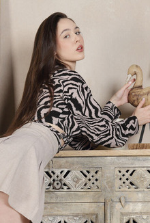 Emily Eliot Teases With Panty Reveal And Sexy Masturbation In Mirror