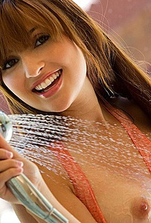 Sweet teen Jade takes a hot shower