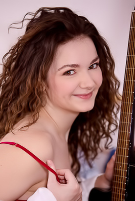 Purr Simona Adorably Sexy In Scarlet Lingerie That Hugs Her Soft Curves