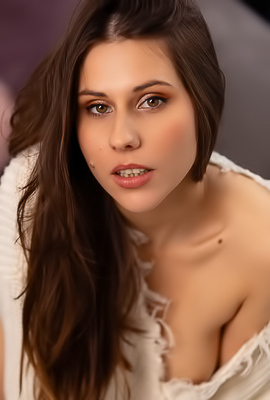 Amber Slassh Teases With Perky Nipples And Spread Legs On The Couch
