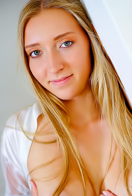 Sailor started demure in white lace, ended up spread wide on the kitchen table, all alone