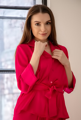 Monika May Sultry Beauty Smiles Seductively